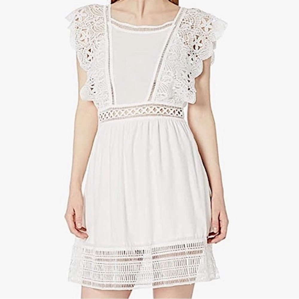 💗Anthropologie - MOON RIVER Lace Trim Babydoll Dress by Anthropologie SZ XS 282